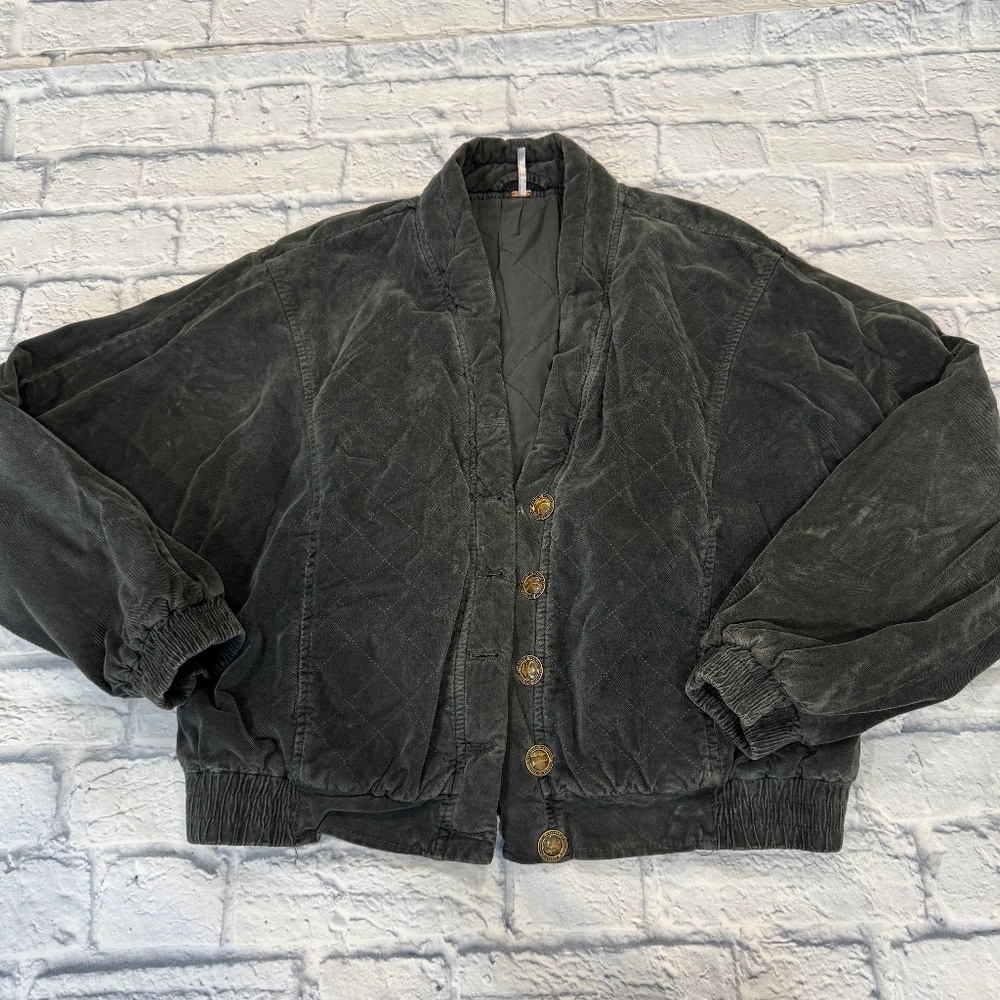 Free People: Bomber Jacket, Heather Blue (Small)